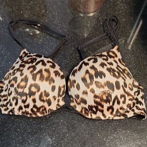 Victoria's Secret Leopard Print Bra - Black and Tan